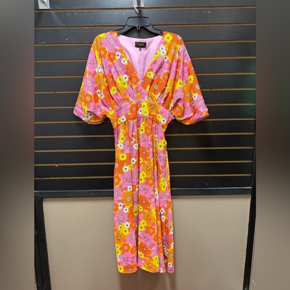 Alexia Admor Dresses & Skirts - Alexa Admor Floral Maxi Dress Size 8 Retro Boho Puff Sleeve